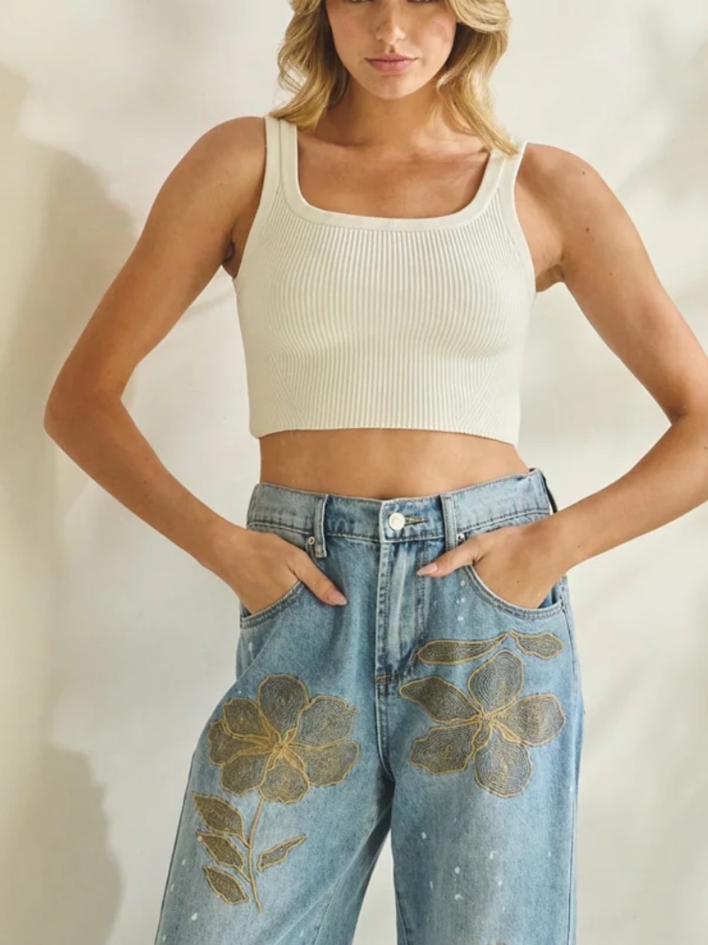 New oli & Hali embroidered jeans brand new style! S M L XL - Picture 5 of 5